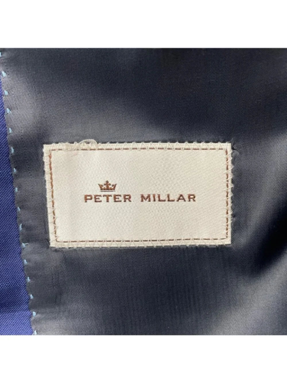 Peter Millar Men's 100% Wool 2-Button Blazer Jacket Blue Windowpane Plaid • 40R